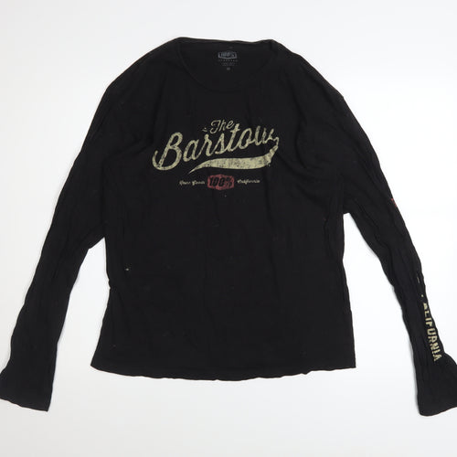 100% Speedlab Men Black Long Sleeve Cotton Graphic Top M