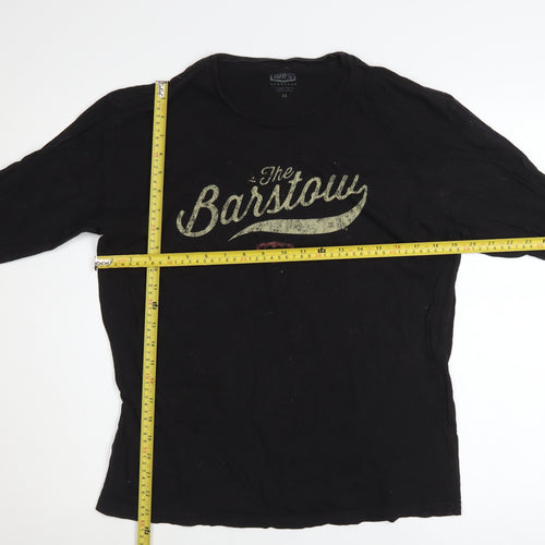 100% Speedlab Men Black Long Sleeve Cotton Graphic Top M