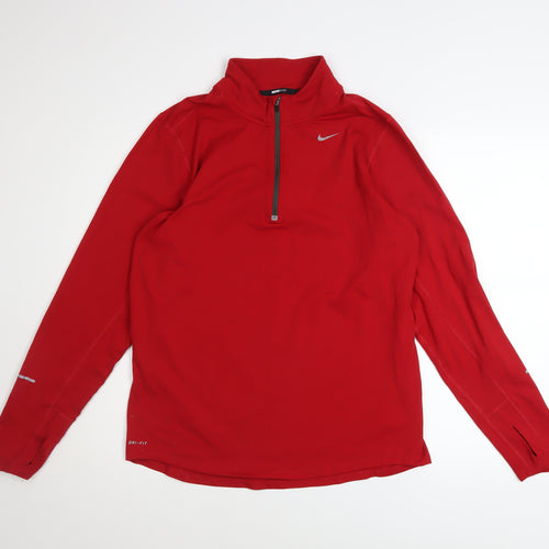Nike Men's Red Dri-FIT 1/2 Zip Running Sweatshirt Size M