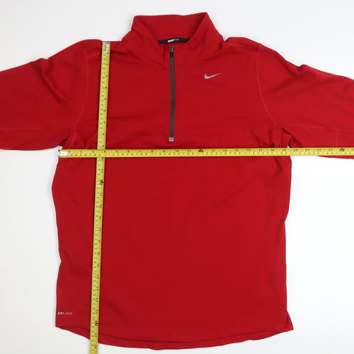 Nike Men's Red Dri-FIT 1/2 Zip Running Sweatshirt Size M