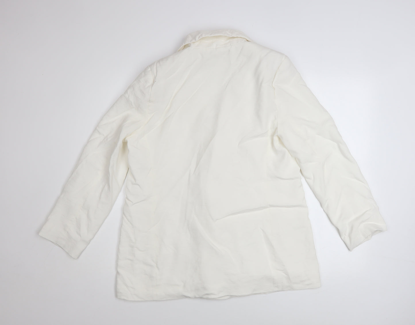 Wallis Women Ivory Blazer Jacket UK 14 Double Breasted Lined