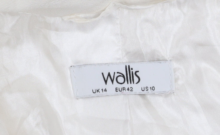 Wallis Women Ivory Blazer Jacket UK 14 Double Breasted Lined