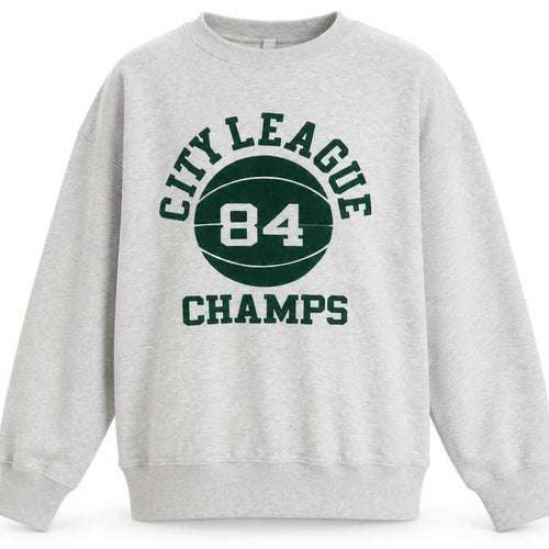Uniqlo Boys Grey City League Champs Pullover Sweatshirt 13 Years
