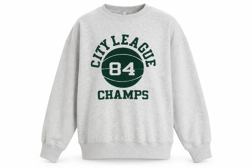 Uniqlo Boys Grey City League Champs Pullover Sweatshirt 13 Years