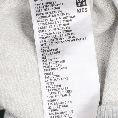 Uniqlo Boys Grey City League Champs Pullover Sweatshirt 13 Years