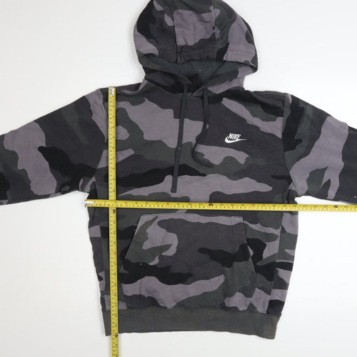 Nike Men’s Camouflage Pullover Hoodie Small Grey Black Fleece