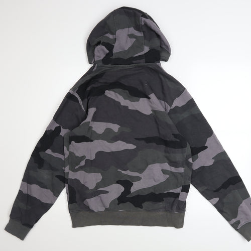 Nike Men’s Camouflage Pullover Hoodie Small Grey Black Fleece