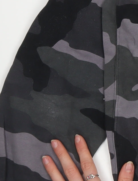 Nike Men’s Camouflage Pullover Hoodie Small Grey Black Fleece