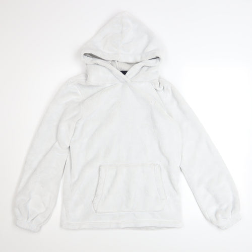 FatFace Girls White Fleece Pullover Hoodie 12-13 Years Hooded Jumper