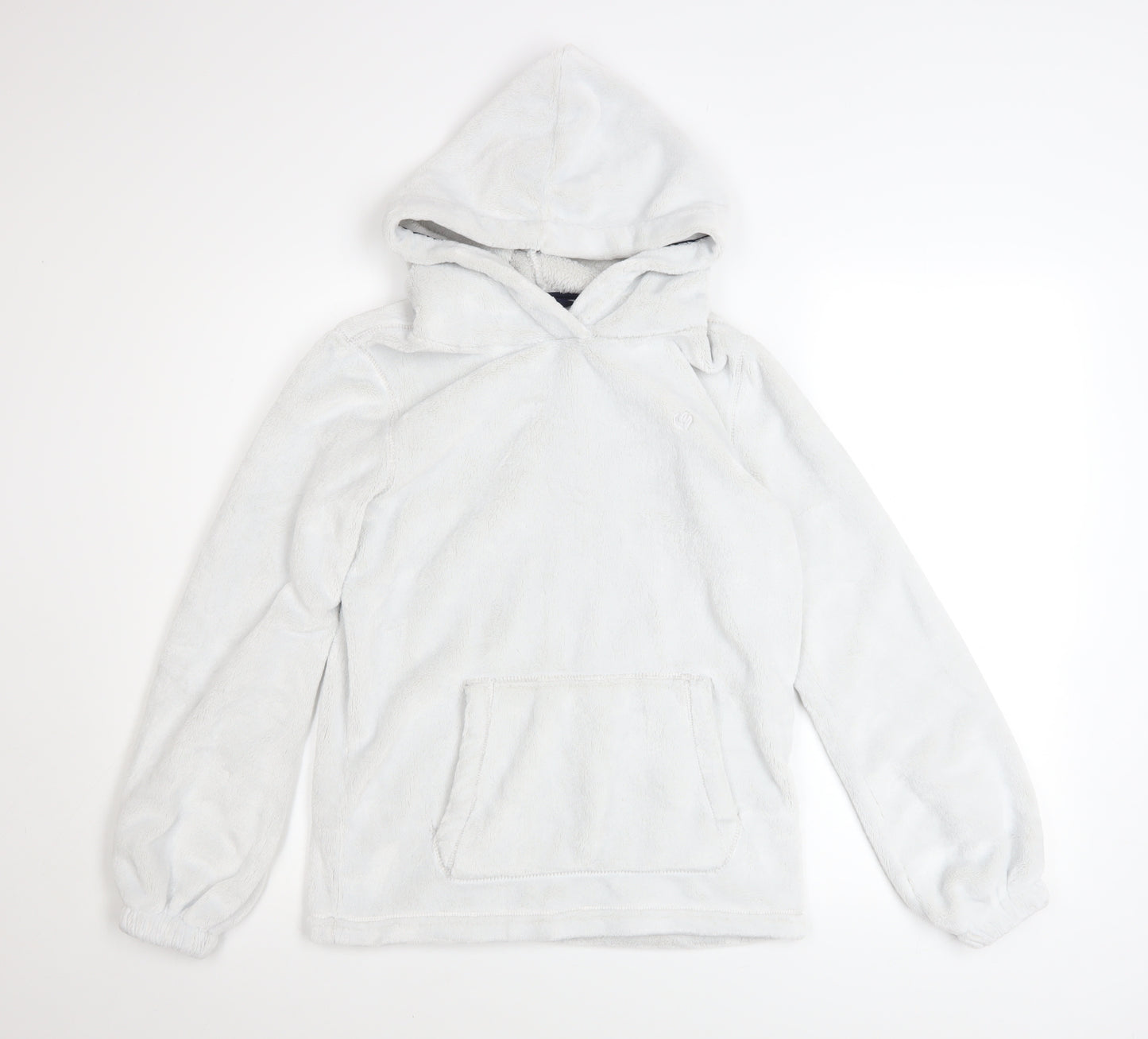 FatFace Girls White Fleece Pullover Hoodie 12-13 Years Hooded Jumper
