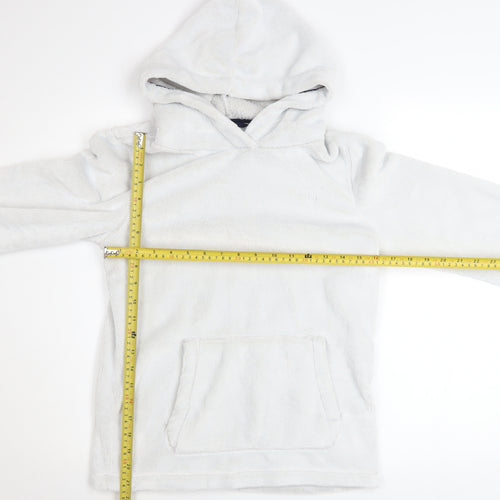 FatFace Girls White Fleece Pullover Hoodie 12-13 Years Hooded Jumper