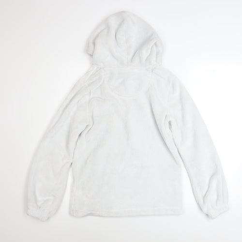 FatFace Girls White Fleece Pullover Hoodie 12-13 Years Hooded Jumper