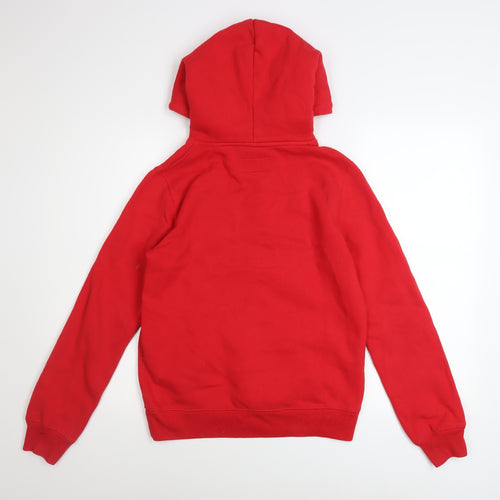 Jack Wills Women's Red Pullover Hoodie UK 10 Cotton Blend