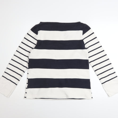 Mint Velvet Women’s Navy Stripe Cotton Pullover Sweatshirt Size 12