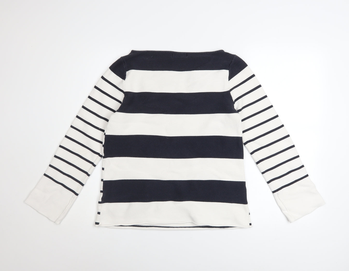 Mint Velvet Women’s Navy Stripe Cotton Pullover Sweatshirt Size 12