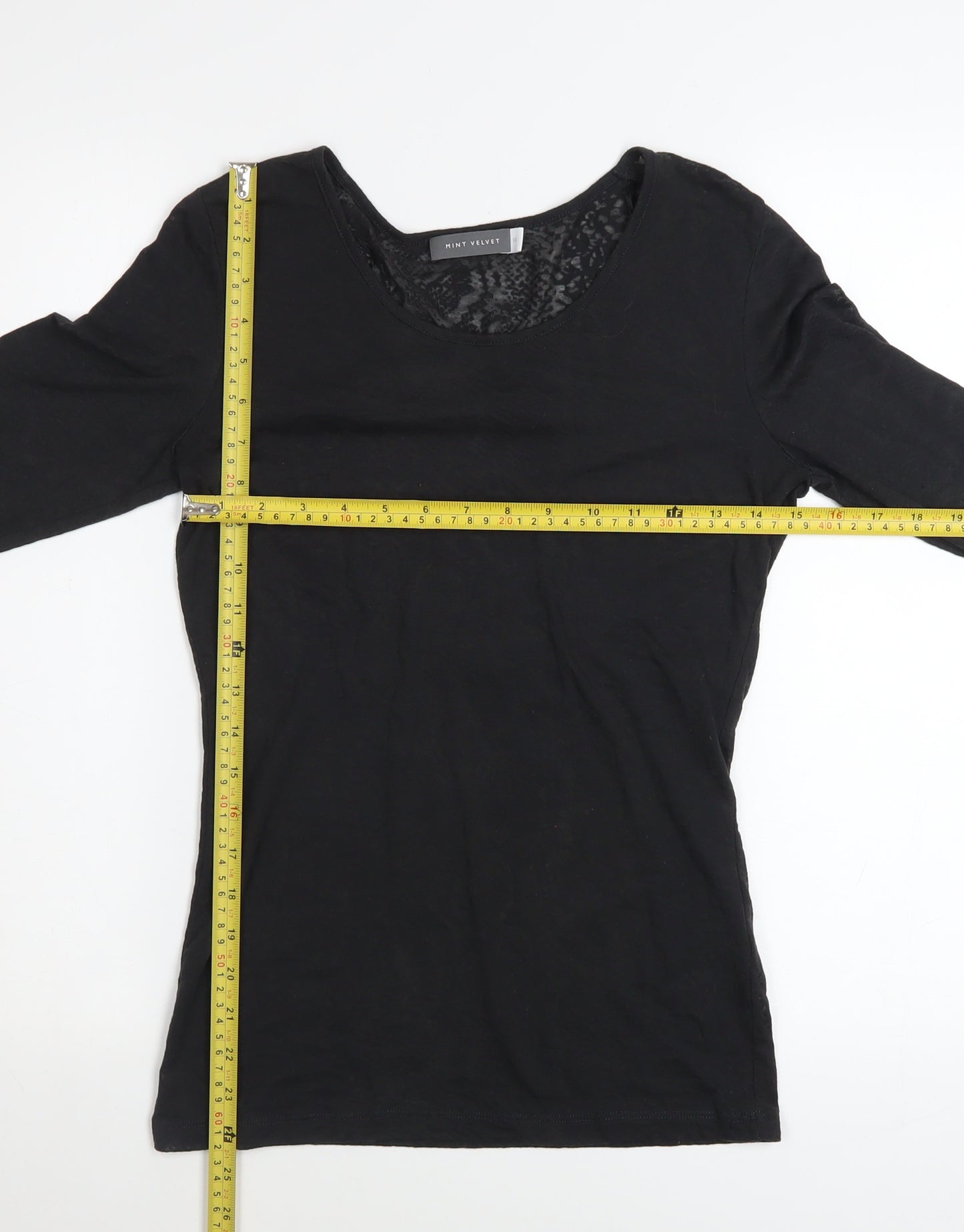 Mint Velvet Women’s Black Long Sleeve Jersey Top Size 10