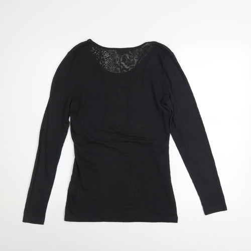 Mint Velvet Women’s Black Long Sleeve Jersey Top Size 10