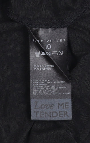 Mint Velvet Women’s Black Long Sleeve Jersey Top Size 10