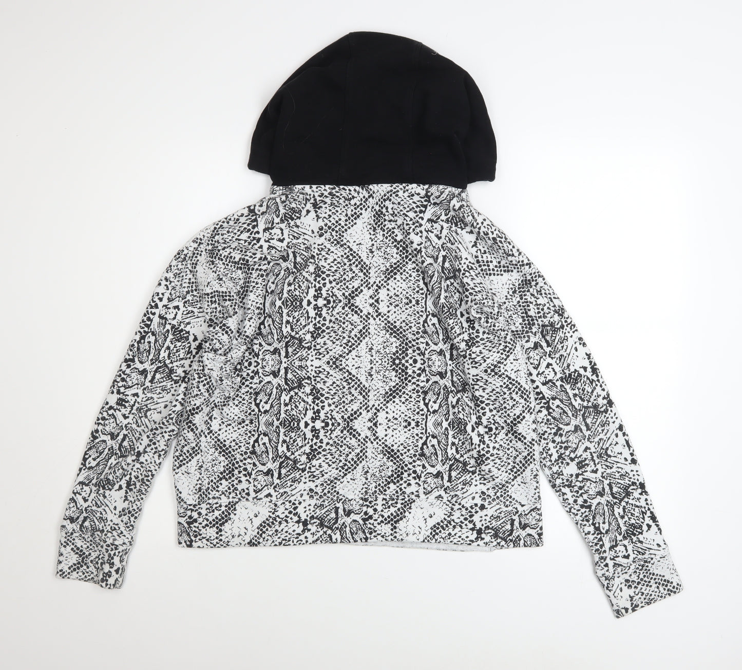 DKNY Sport Women’s Black Snake Print Hooded Pullover Sweatshirt S