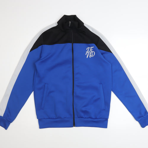 DFND Men’s Blue Black Track Jacket Size S Polyester Full Zip