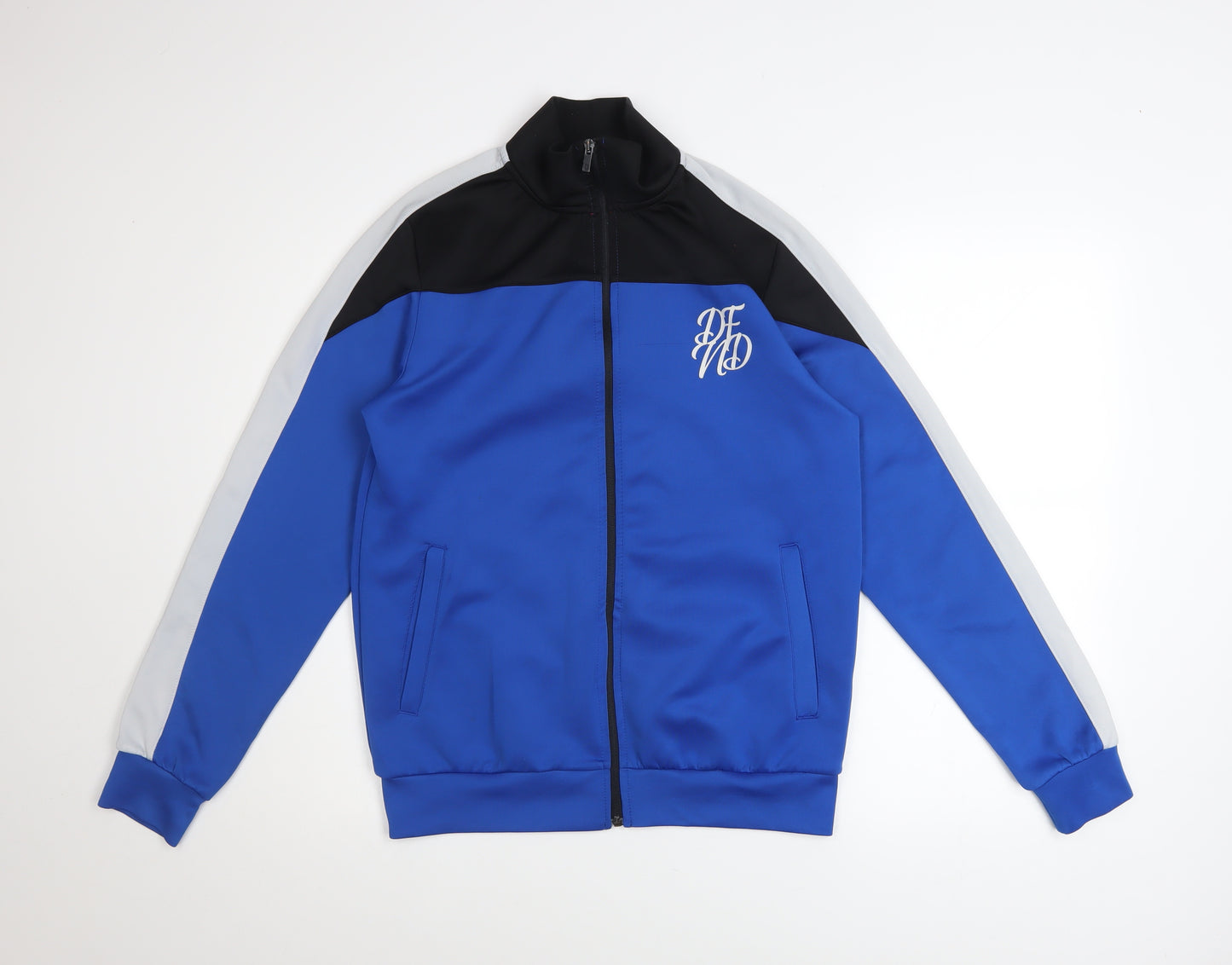 DFND Men’s Blue Black Track Jacket Size S Polyester Full Zip