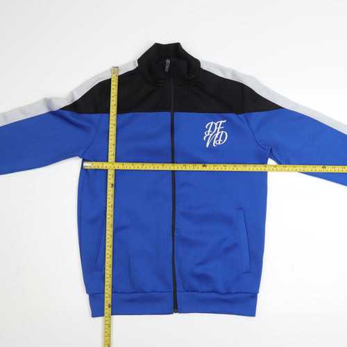 DFND Men’s Blue Black Track Jacket Size S Polyester Full Zip