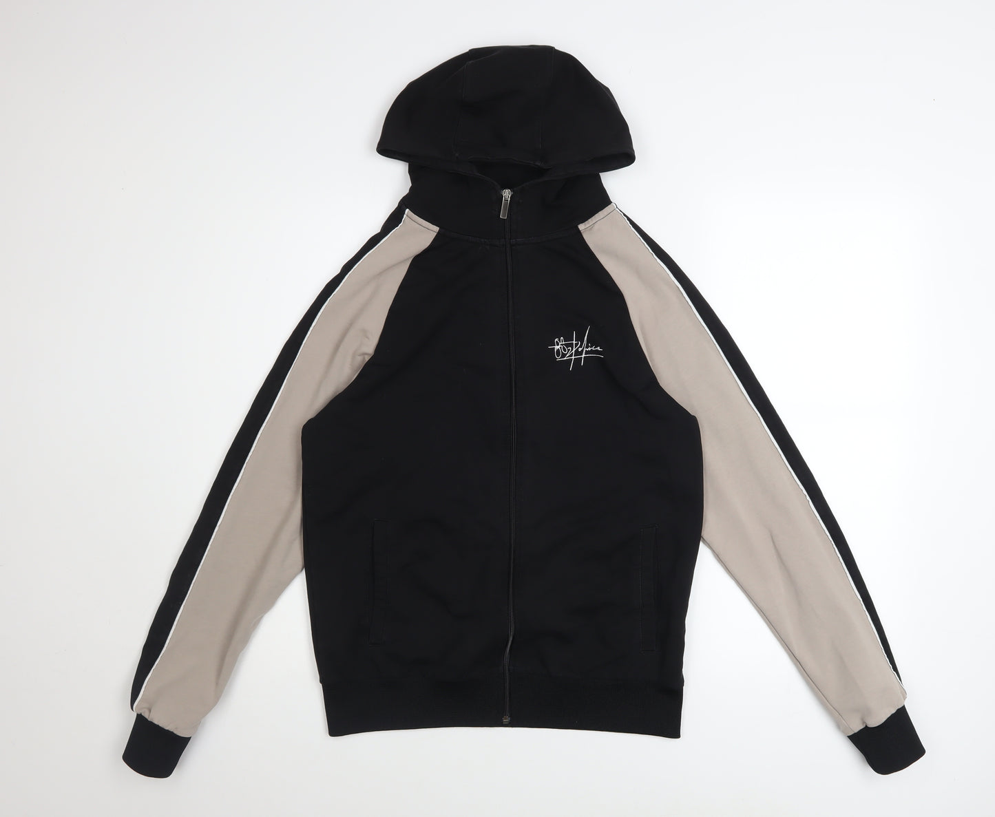 883Police Men's Black Beige Full Zip Hoodie Size S Regular Fit