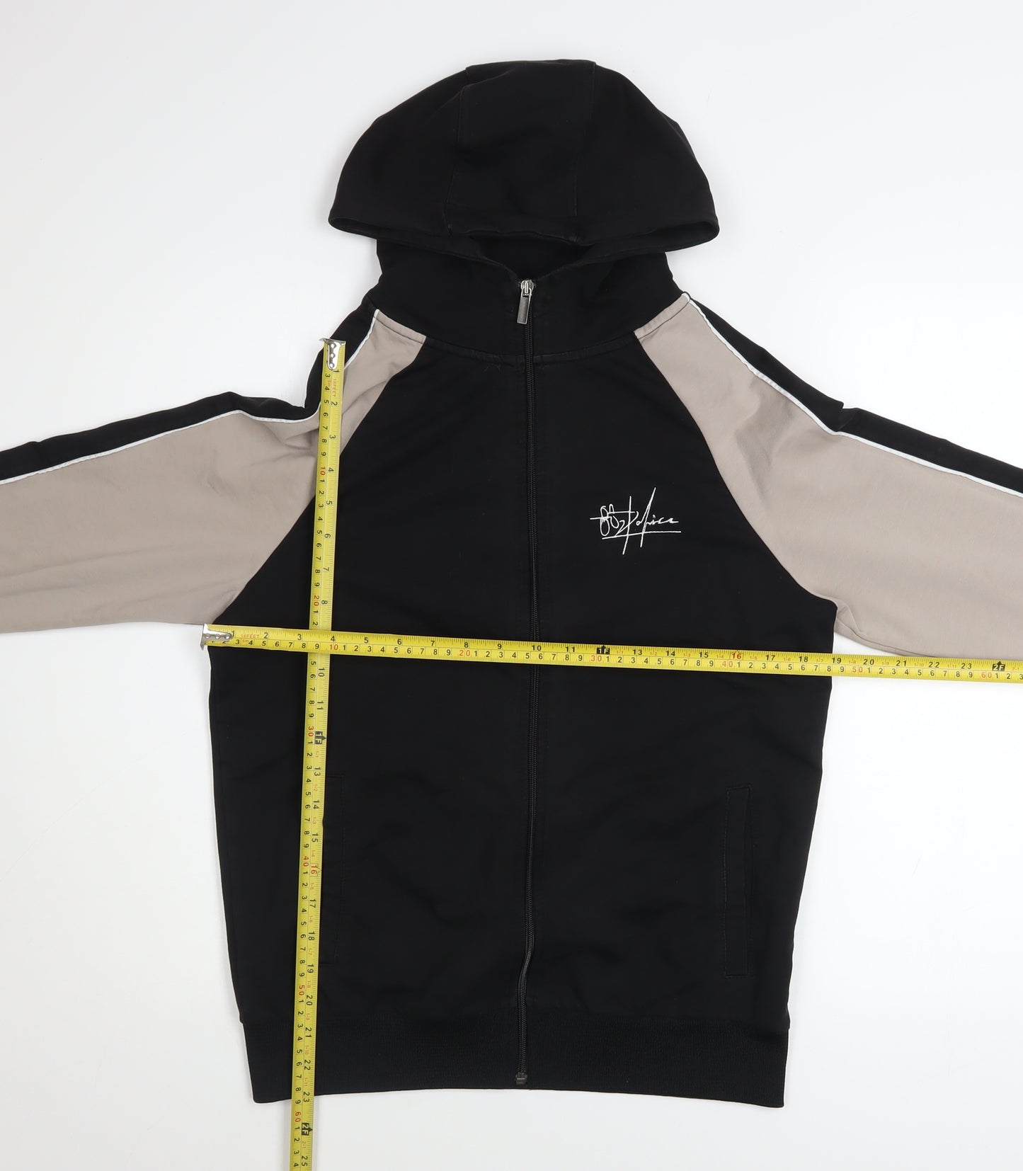 883Police Men's Black Beige Full Zip Hoodie Size S Regular Fit