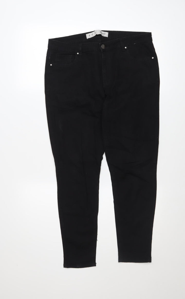 Denim Co. Women's Black Skinny Jeans Size 14 Slim Fit Mid Rise