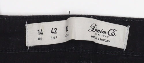 Denim Co. Women's Black Skinny Jeans Size 14 Slim Fit Mid Rise