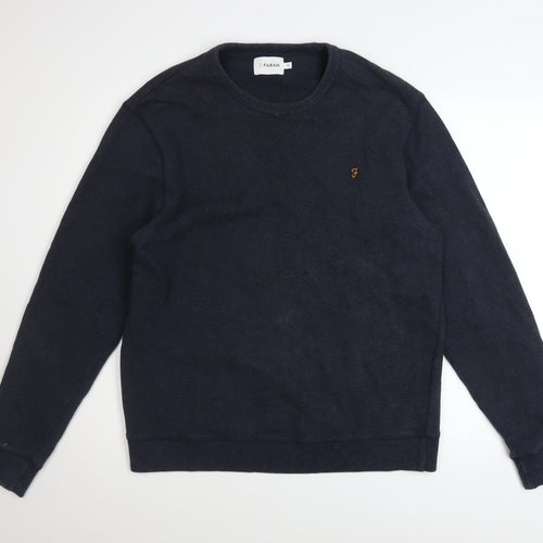 Farah Men's Navy Blue XL Cotton Crew Neck Pullover Sweatshirt