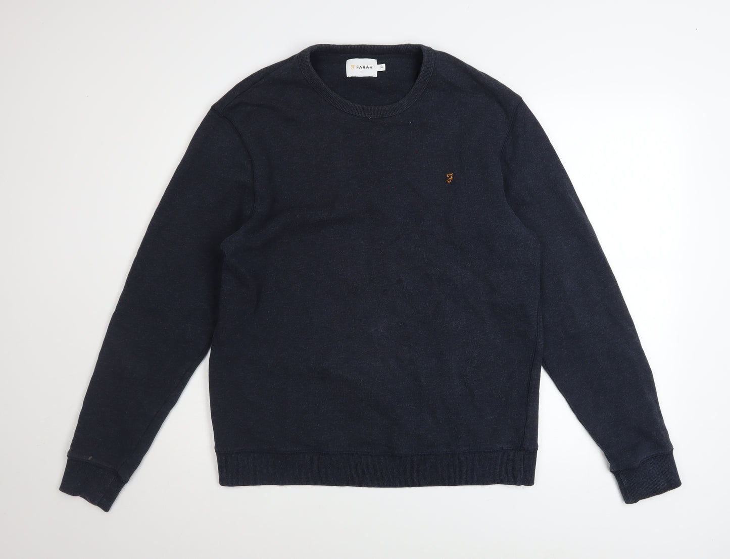 Farah Men's Navy Blue XL Cotton Crew Neck Pullover Sweatshirt