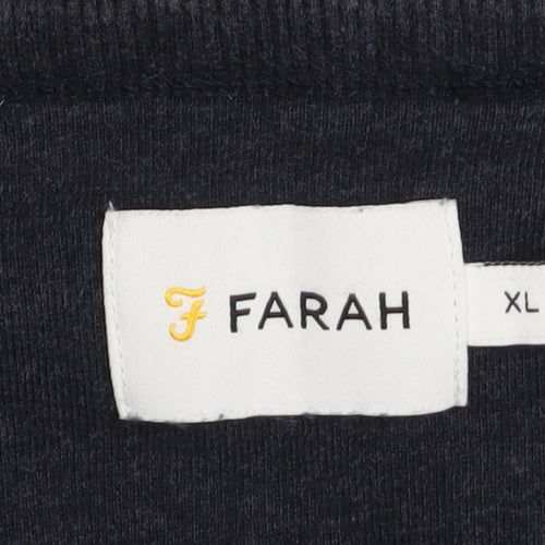 Farah Men's Navy Blue XL Cotton Crew Neck Pullover Sweatshirt