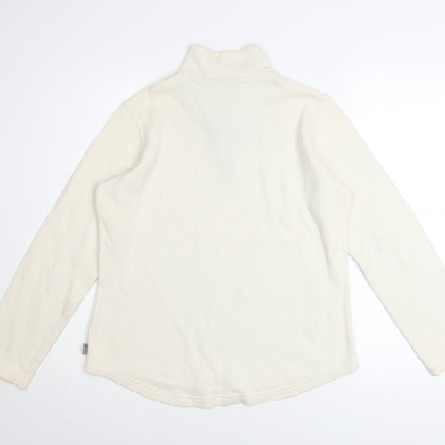 Maine New England Womens Ivory 1/4 Zip Cotton Sweatshirt Size 12