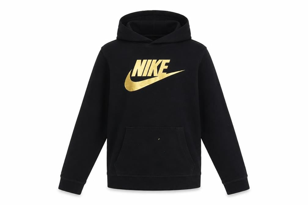 Nike Boys Black Gold Logo Pullover Hoodie XL (158-170cm) Standard Fit