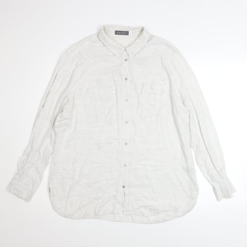 Mint Velvet Women's White Long Sleeve Button-Up Shirt Size 16