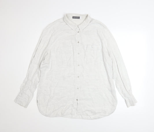 Mint Velvet Women's White Long Sleeve Button-Up Shirt Size 16