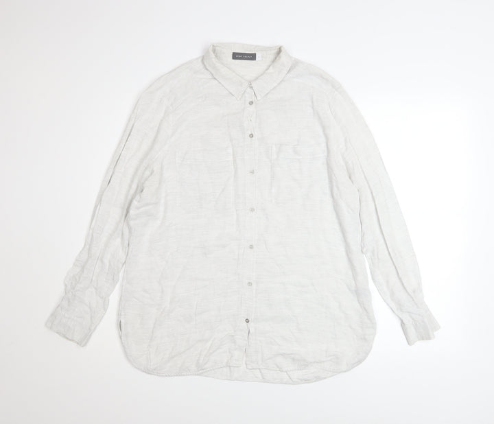 Mint Velvet Women's White Long Sleeve Button-Up Shirt Size 16