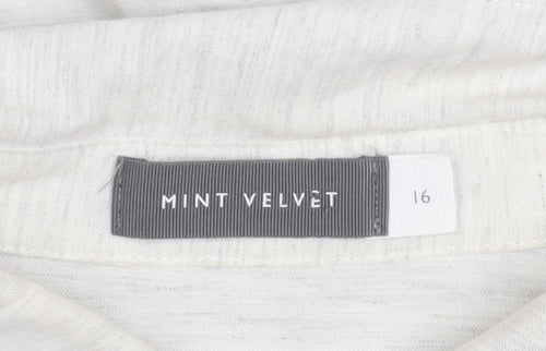 Mint Velvet Women's White Long Sleeve Button-Up Shirt Size 16