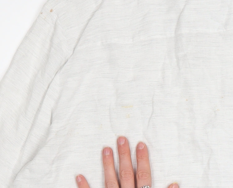 Mint Velvet Women's White Long Sleeve Button-Up Shirt Size 16