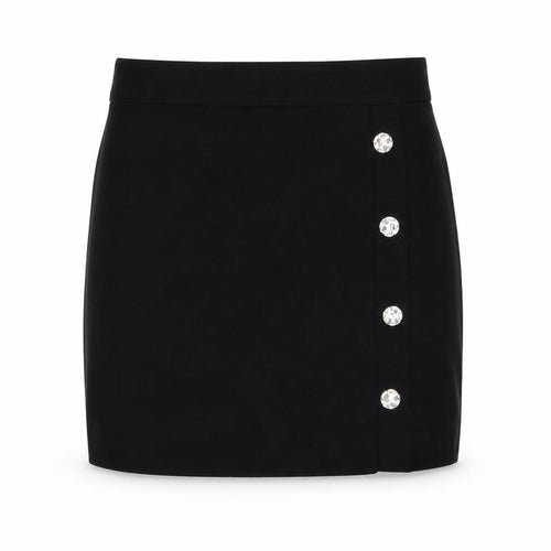 Primark Women Black Short Stretch Button Pencil Skirt Size S 10/12