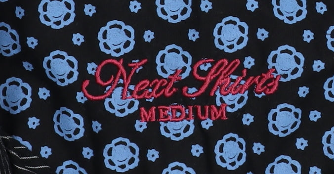 Next Men's Black Striped Long Sleeve Button-Up Shirt Size M