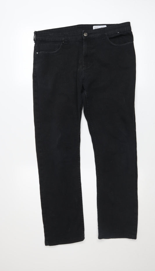 Denim Co. Men's Black Straight Stretch Jeans W32 L30