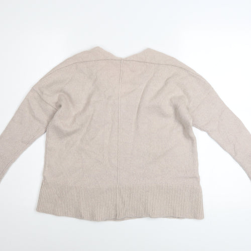 The White Company Women’s Beige Wool Alpaca V-Neck Jumper Size L