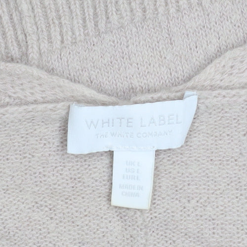 The White Company Women’s Beige Wool Alpaca V-Neck Jumper Size L