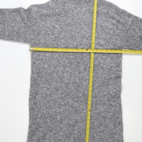 Kaffe Women's Grey Long Sleeve Roll Neck Knit Jumper Dress Size S