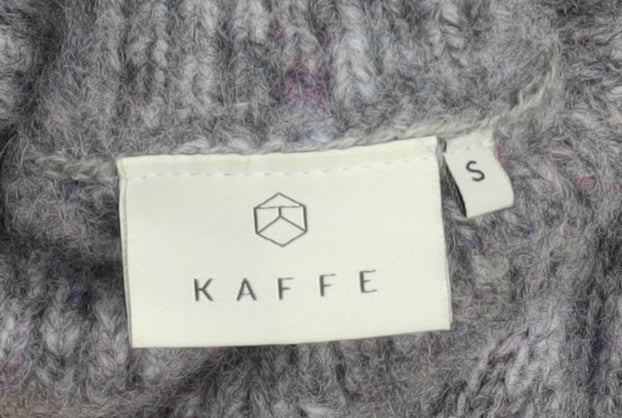 Kaffe Women's Grey Long Sleeve Roll Neck Knit Jumper Dress Size S