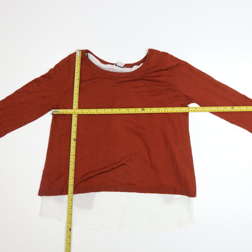 H&M Women’s Brown Knit Layered Pullover Jumper Size S