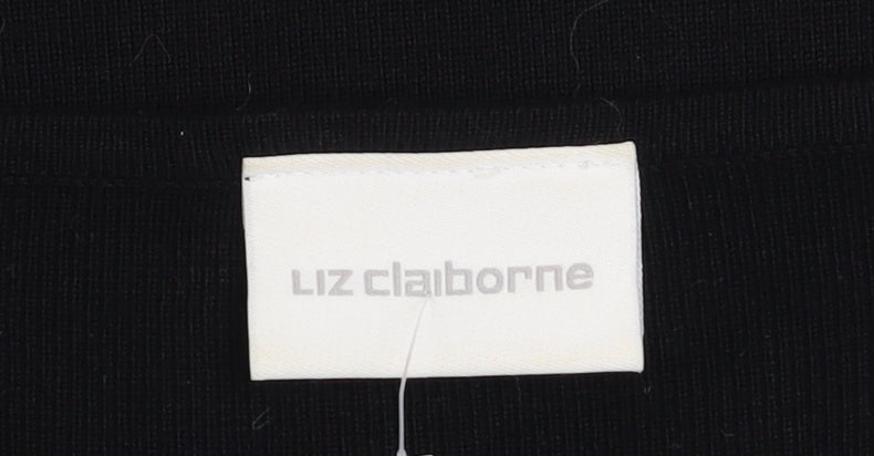 Liz Claiborne Women’s Black Beaded V-Neck Long Sleeve Jumper Size S