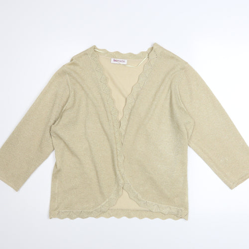 Bonmarché Women’s Beige 3/4 Sleeve V-Neck Cardigan Size L